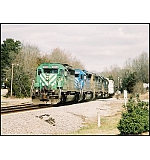 Q583 moves South bound through Ringgold, Ga. with 2 leased units and 2 CSX units.